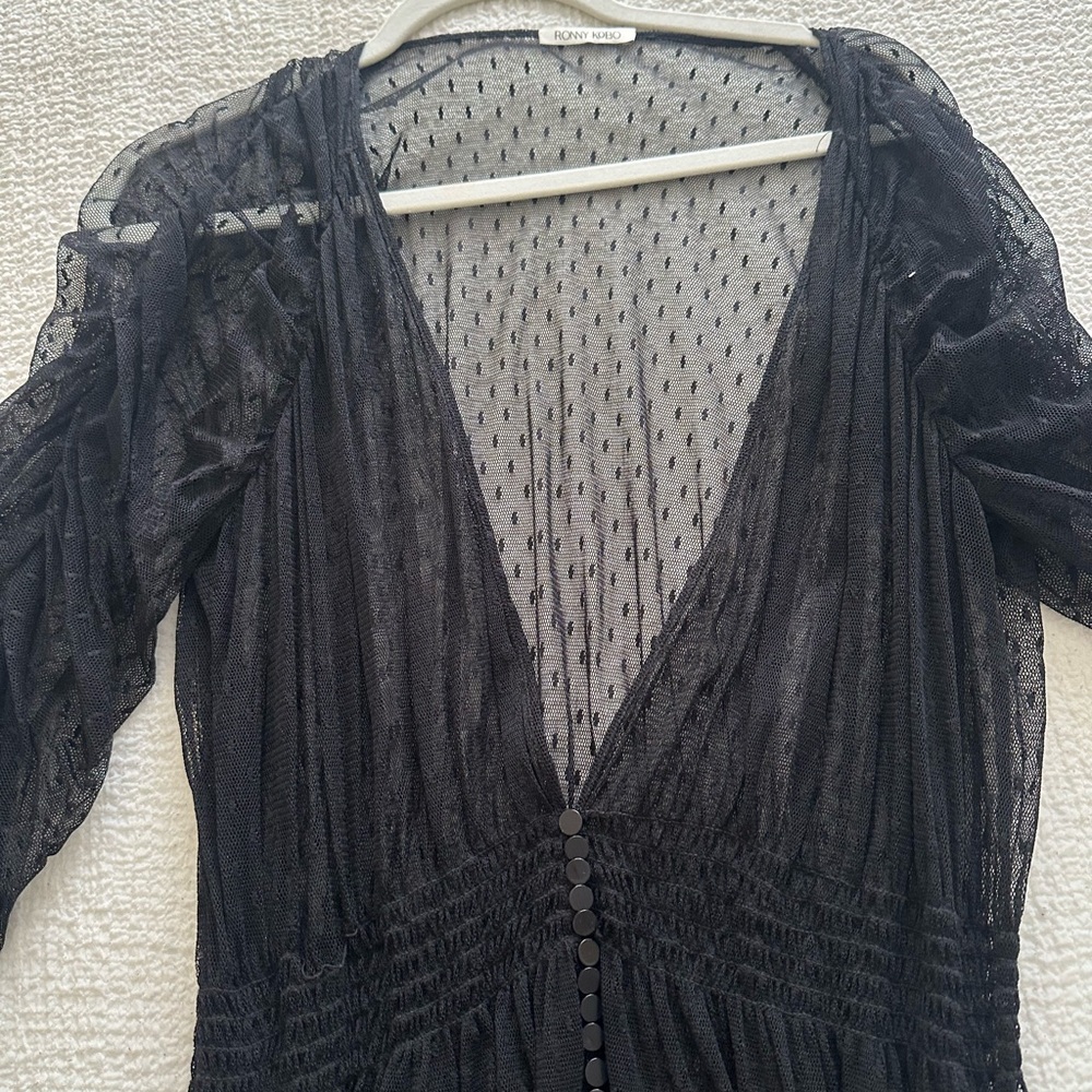 Ronny Kobo Collection Black Sheer Swim Coverup